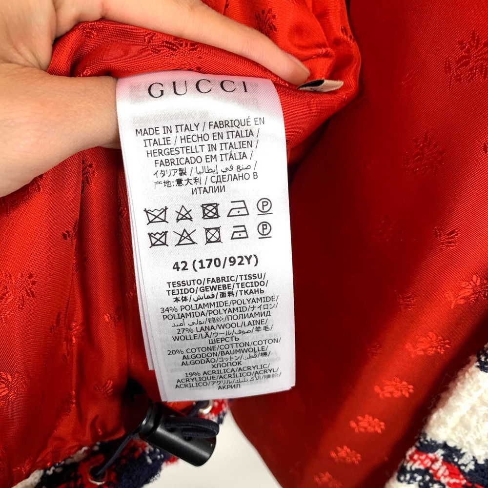 NWT Gucci tweed check-print jacket Size 42 - Picture 15 of 16
